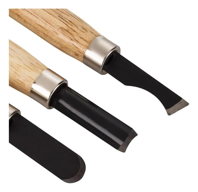 SET DE 8 GUBIAS DE ACERO PARA TALLADO EN MADERA - 3