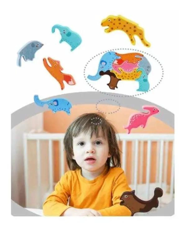 ROMPECABEZAS DE MADERA CON DINOSAURIOS PARA NIÑOS - 10