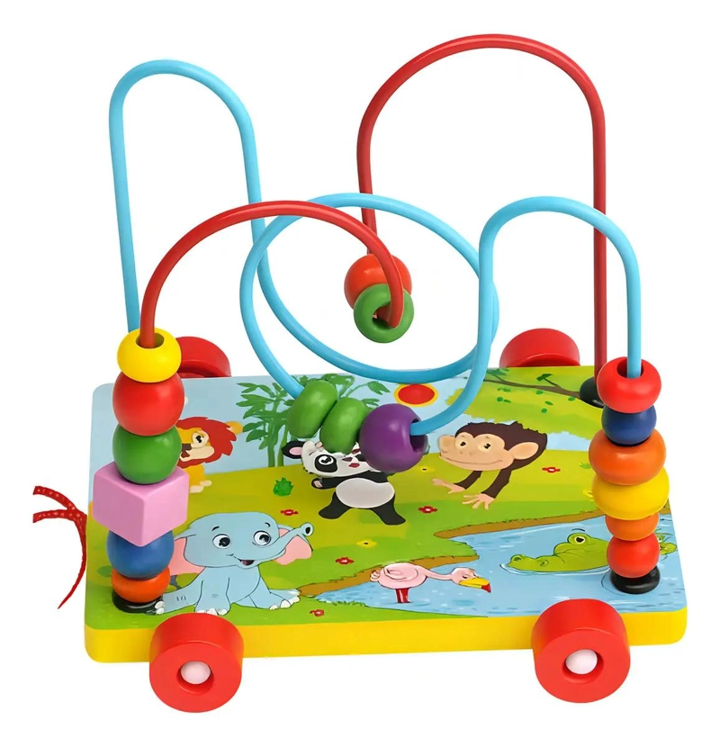 LABERINTO DE CUENTAS DE MADERA EDUCATIVO PARA NIÑOS - 3