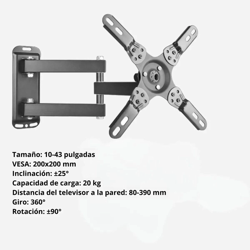 SOPORTE DE TV MOVIBLE PARA PANTALLAS DE HASTA 43 PULGADAS - 4
