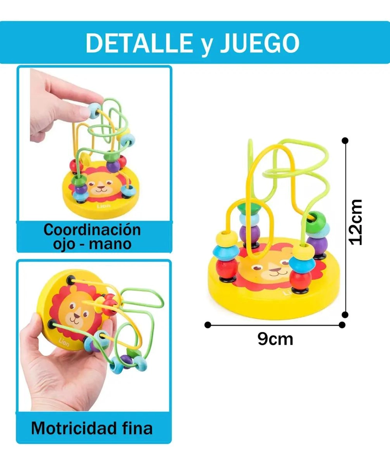 PACK DE 10 JUGUETES DIDACTICOS DE MADERA PARA EL DESARROLLO INFANTIL - 7
