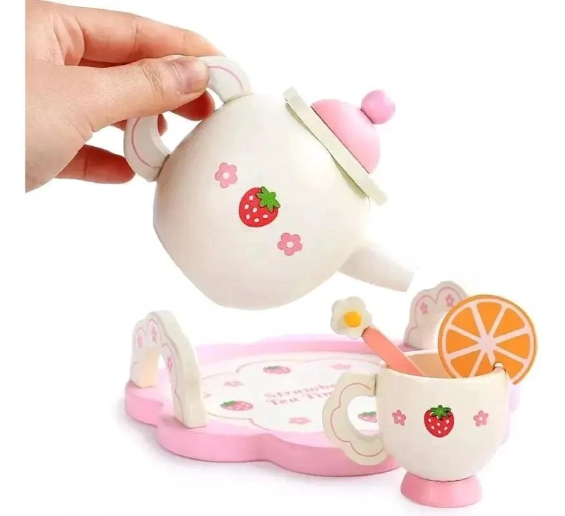 JUEGO DIDACTICO DE TAZAS DE TE  DE MADERA PARA NIÑOS - 1
