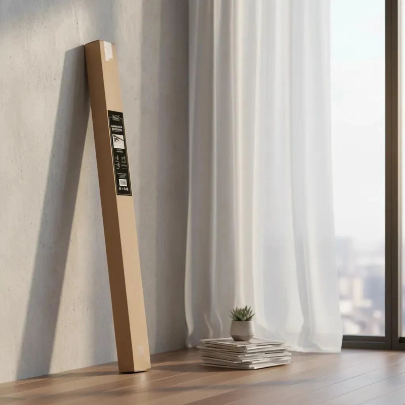 BARRA DE CORTINA DOBLE AJUSTABLE NEGRA PARA VENTANAS DE 120 A 210 CM - 3