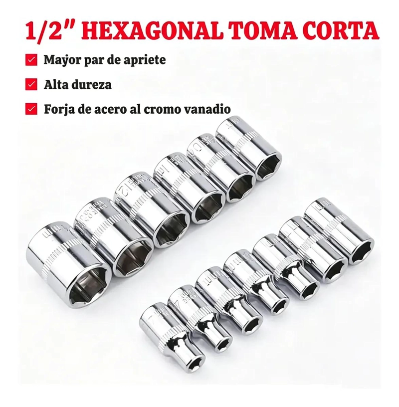 KIT DE LLAVES DE TRINQUETE 1/2 PULGADA PARA REPARACION - 6