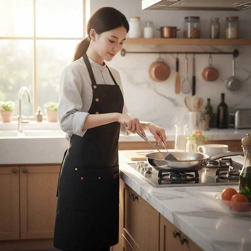 DELANTAL DE COCINA AJUSTABLE IMPERMEABLE CON BOLSILLOS MULTIUSOS - 4