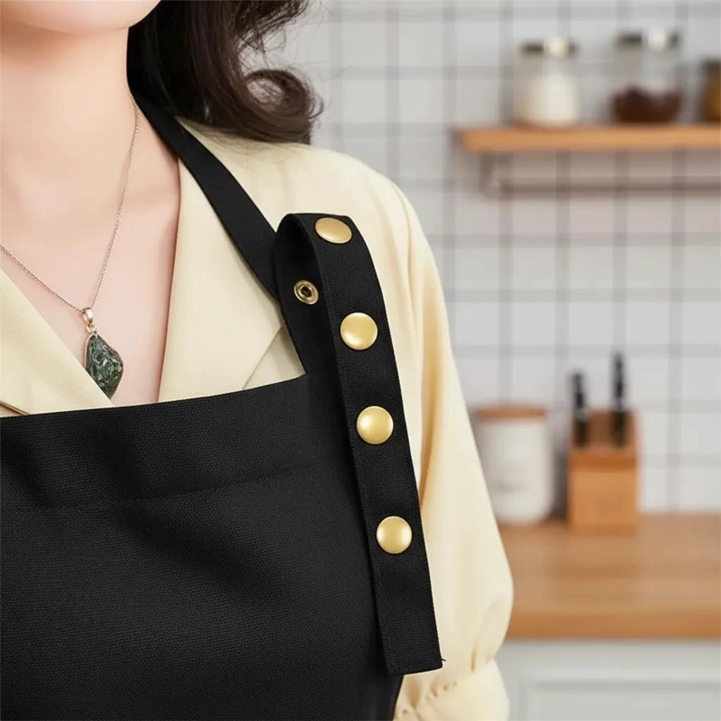 DELANTAL DE COCINA AJUSTABLE IMPERMEABLE CON BOLSILLOS MULTIUSOS - 5