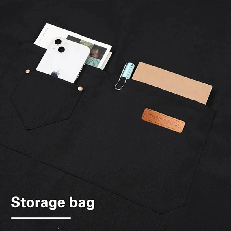 DELANTAL DE COCINA AJUSTABLE IMPERMEABLE CON BOLSILLOS MULTIUSOS - 6