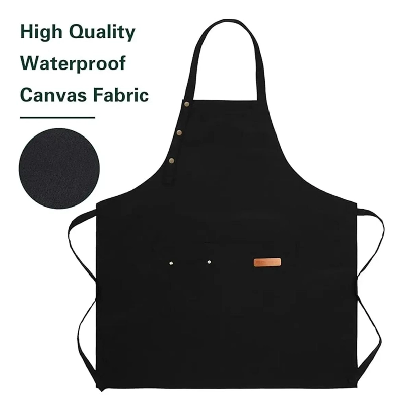DELANTAL DE COCINA AJUSTABLE IMPERMEABLE CON BOLSILLOS MULTIUSOS - 7