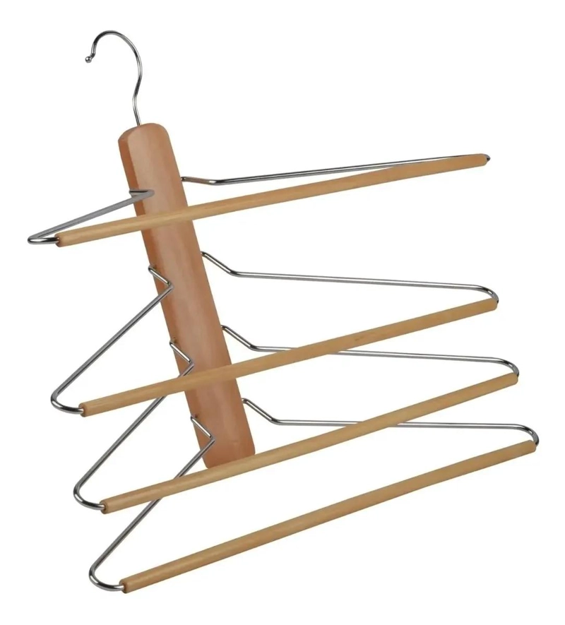 COLGADOR DE MADERA NATURAL PARA AHORRO DE ESPACIO - 4