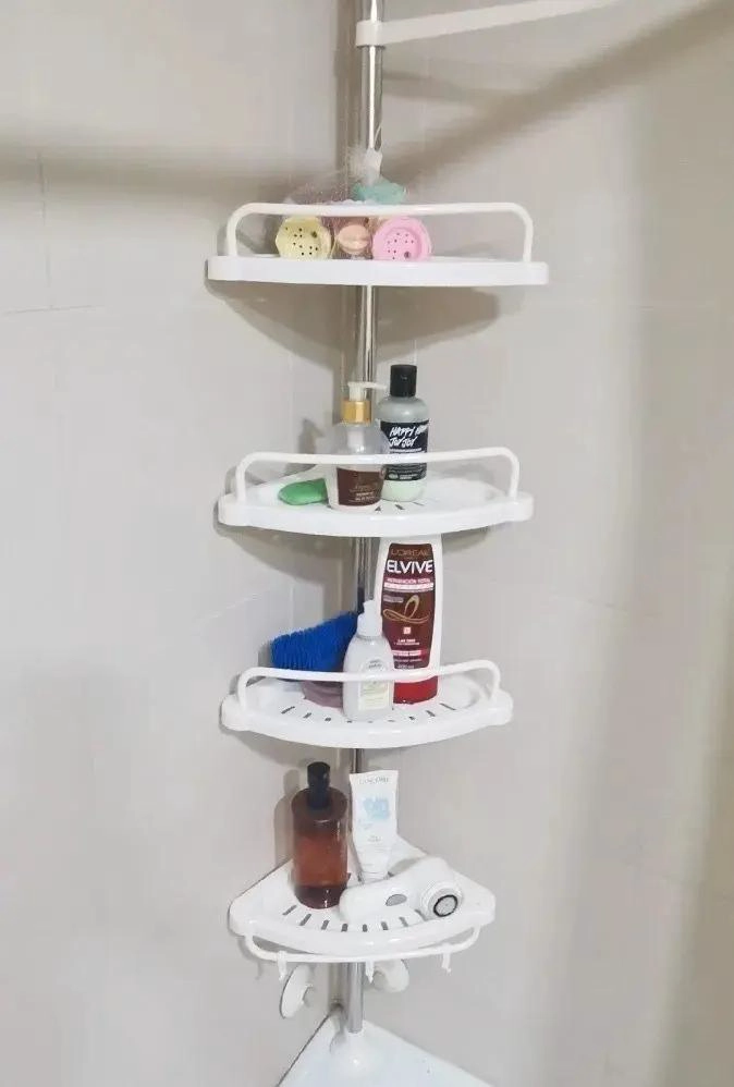 ESTANTERIA TELESCOPICA ESQUINERA PARA BAÑO Y DUCHA AJUSTABLE - 2