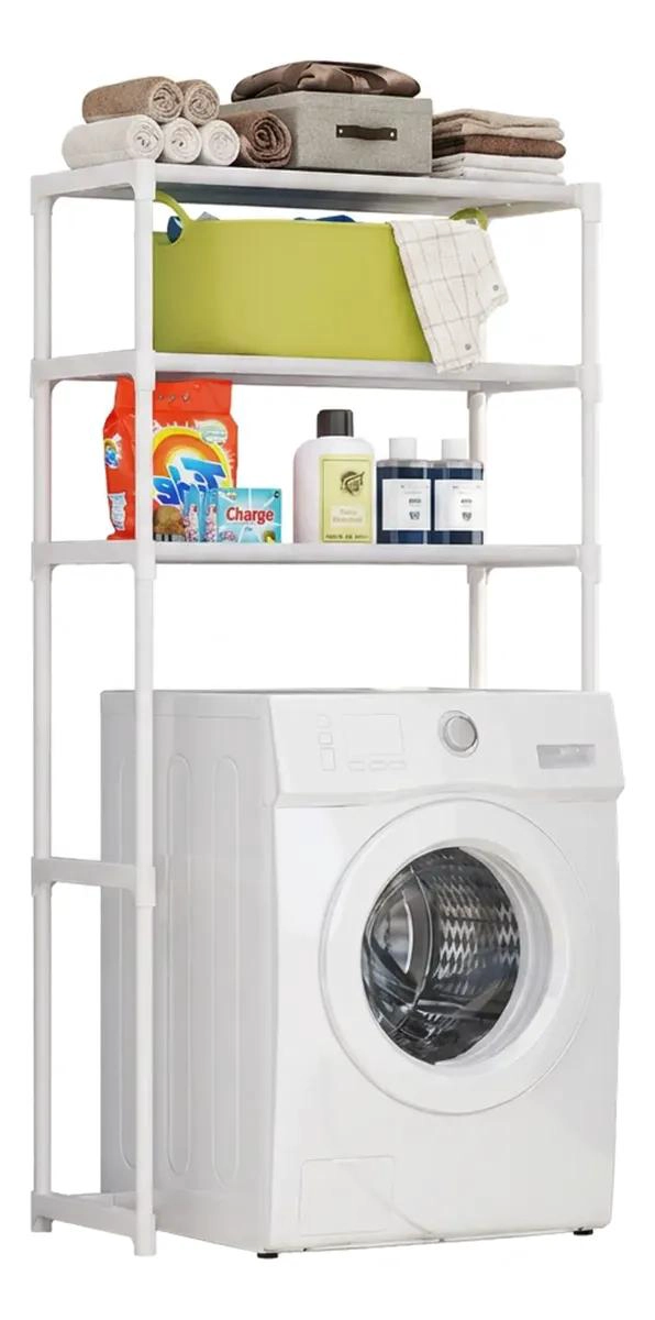 ESTANTE ORGANIZADOR BLANCO DE 3 NIVELES PARA BAÑO Y LAVADORA - 1