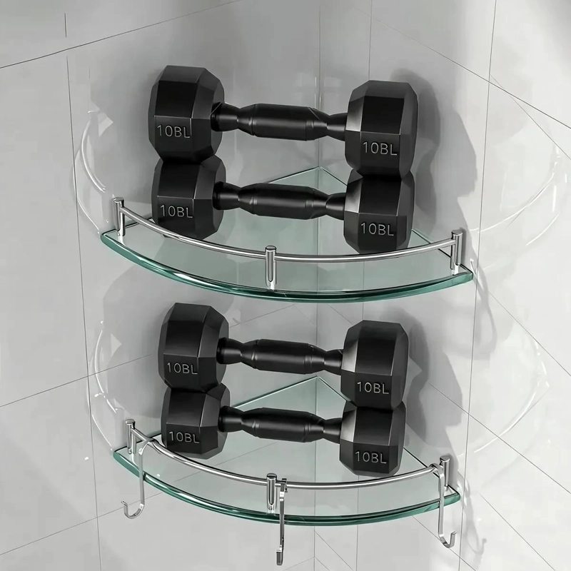 REPISAS ESQUINERAS DE VIDRIO PARA BAÑO CON 4 NIVELES - 5