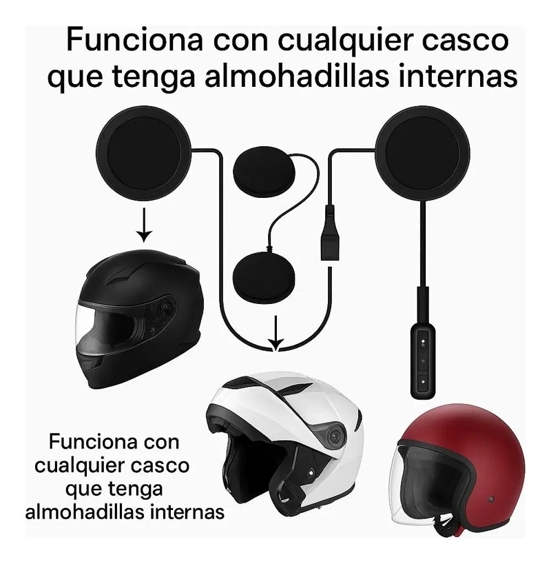 AUDIFONOS BLUETOOTH PARA CASCO DE MOTO CON MICROFONO INTEGRADO - 4