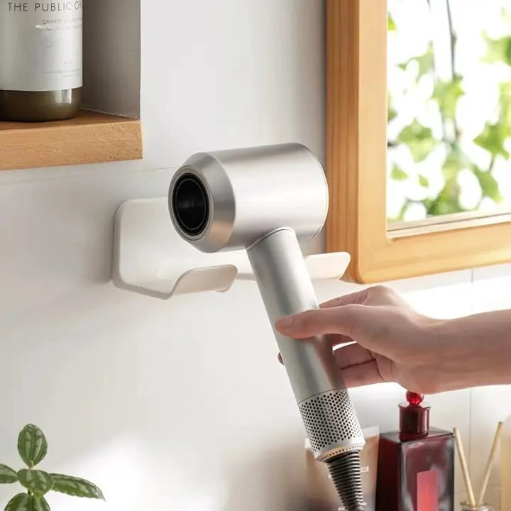 SOPORTE ADHESIVO PARA SECADOR DE PELO BLANCO SIN PERFORAR - 5