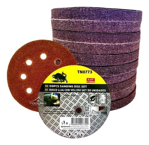 PACK DE 100 LIJAS VELCRO DE 4.5'' PARA MULTIPLES SUPERFICIES - 1