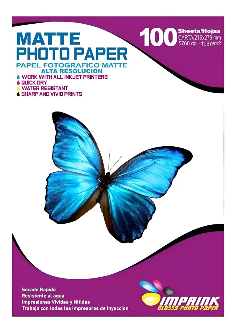 PACK DE PAPEL MATTE ALTA RESOLUCION CARTA 108G 300 HOJAS - 1