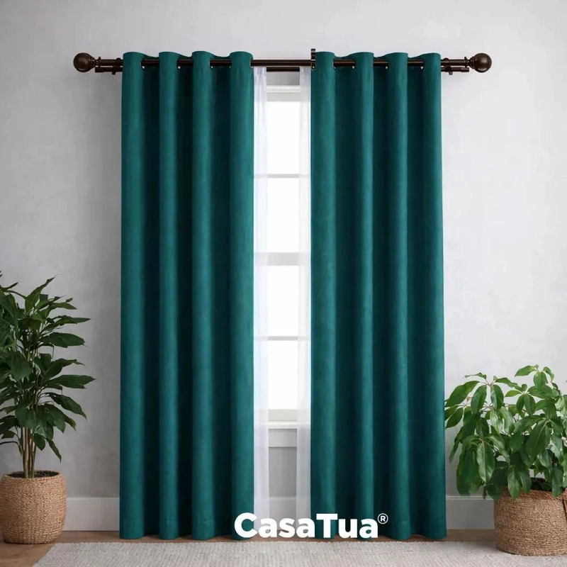 BARRA CORTINA DOBLE EXTENSIBLE DE METAL CON SOPORTES DE PARED - 2
