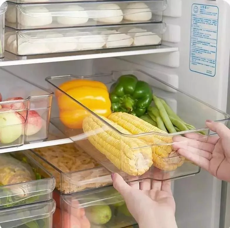 CONTENEDOR ORGANIZADOR APILABLE PARA REFRIGERADOR Y ALMACENAMIENTO - 8