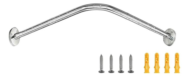BARRA DE CORTINA DE DUCHA AJUSTABLE 80-120 CM DE ACERO INOXIDABLE - 9