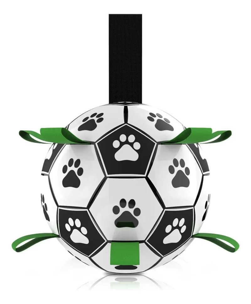 BALON DE FUTBOL INTERACTIVO PARA PERROS CON ASA Y CUERDA - 9