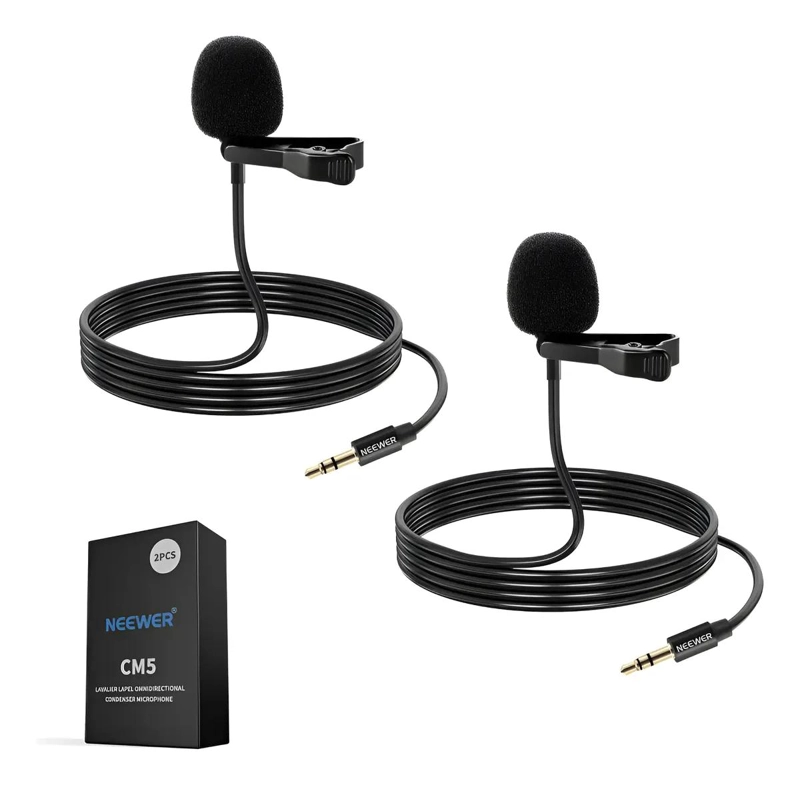 MICROFONO LAVALIER INALAMBRICO PARA GRABACION DE VOZ HD - 1