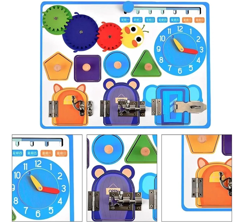 TABLERO DIDACTICO EDUCATIVO SENSORIAL PARA NIÑOS - 7