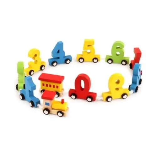 TREN DE JUGUETE DE MADERA COLORIDO PARA NIÑOS - 2