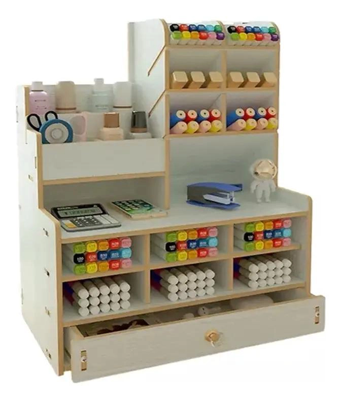 ORGANIZADOR DE ESCRITORIO BLANCO PARA LAPICES Y ACCESORIOS - 1