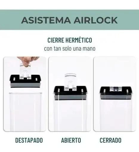 SET DE 5 CONTENEDORES HERME TICOS PARA ALIMENTOS EN COCINA - 5