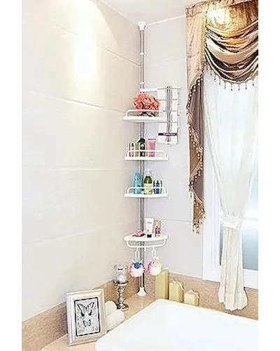 ESTANTE ESQUINERO TELESCOPICO AJUSTABLE PARA BAÑO Y DUCHA - 2