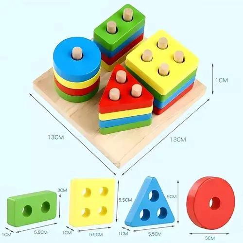 JUEGO DE BLOQUES DE MADERA PARA DESARROLLO INFANTIL - 3