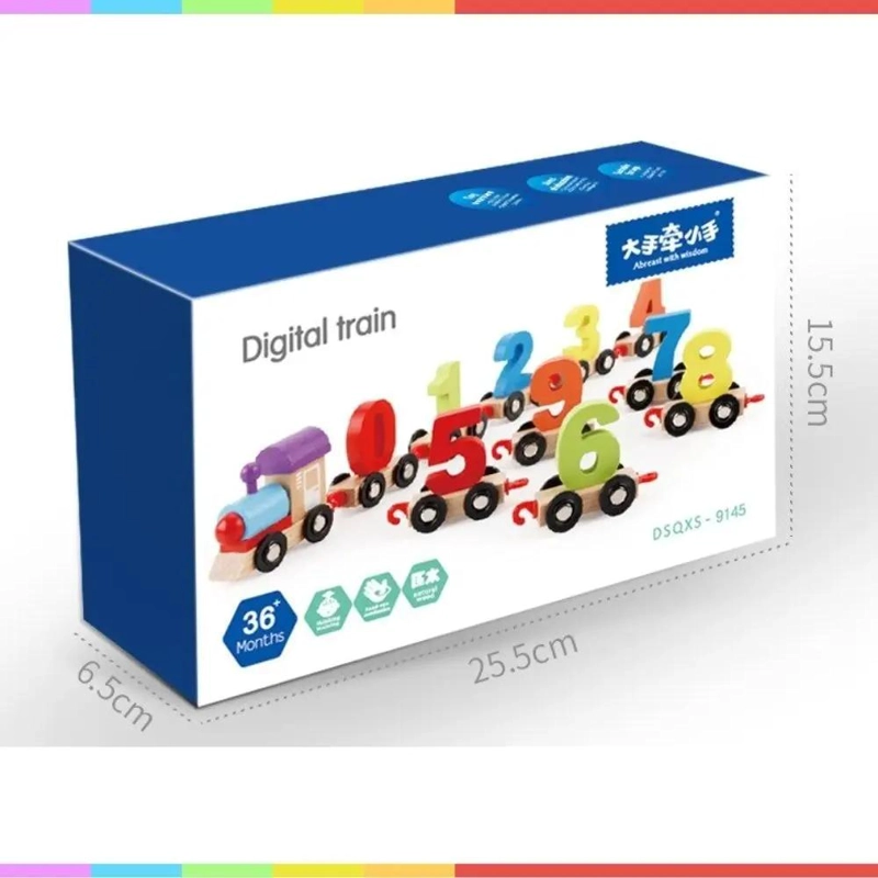 TREN DIDACTICO DE MADERA MULTICOLOR PARA APRENDER NUMEROS - 2