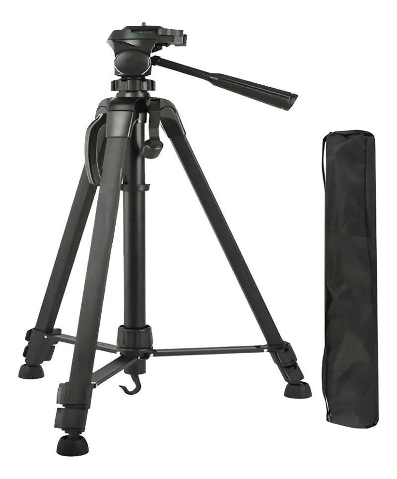 TRIPODE DE ALUMINIO NEGRO 1,40M PARA CAMARAS Y SMARTPHONES - 2