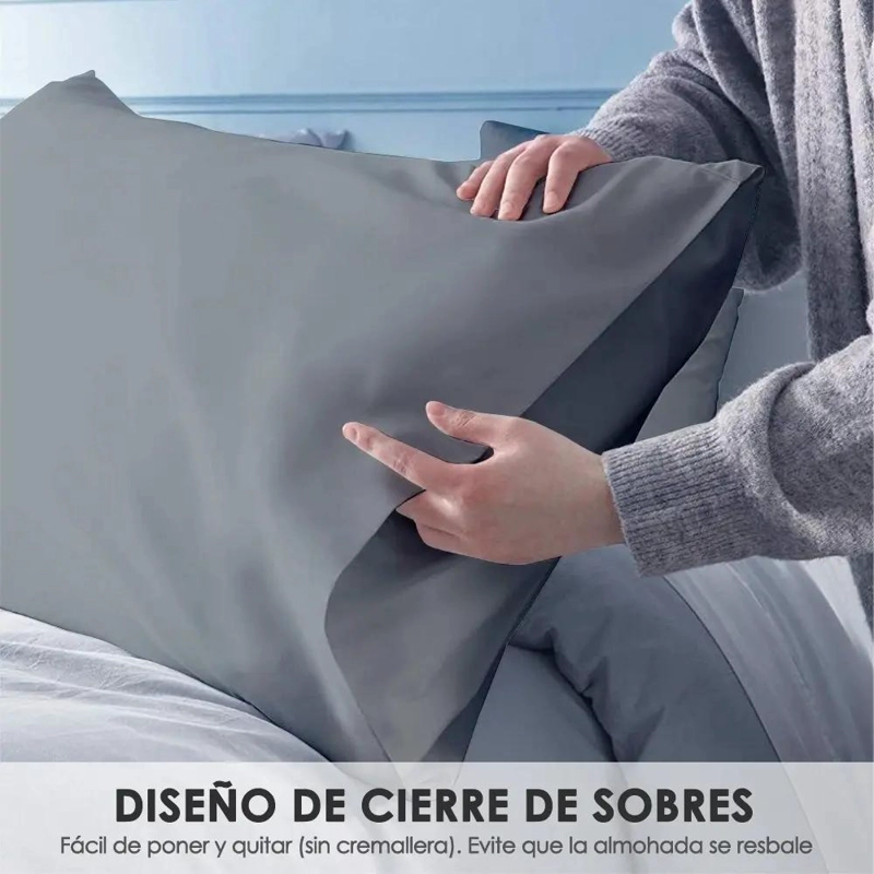 FUNDAS DE ALMOHADA MODERNAS 76X51CM PACK 2 UNIDADES GRIS - 5