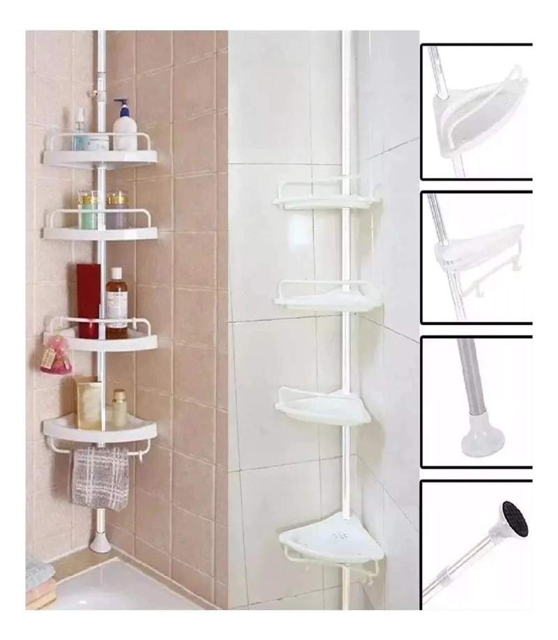 ORGANIZADOR ESQUINERO DUCHA MULTIUSO CON 4 REPISAS AJUSTABLES - 6