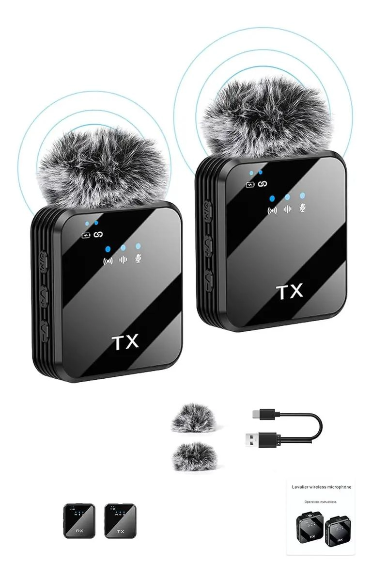 MICROFONO INALAMBRICO DUAL F15-2 PARA GRABACIONES DE AUDIO - 2