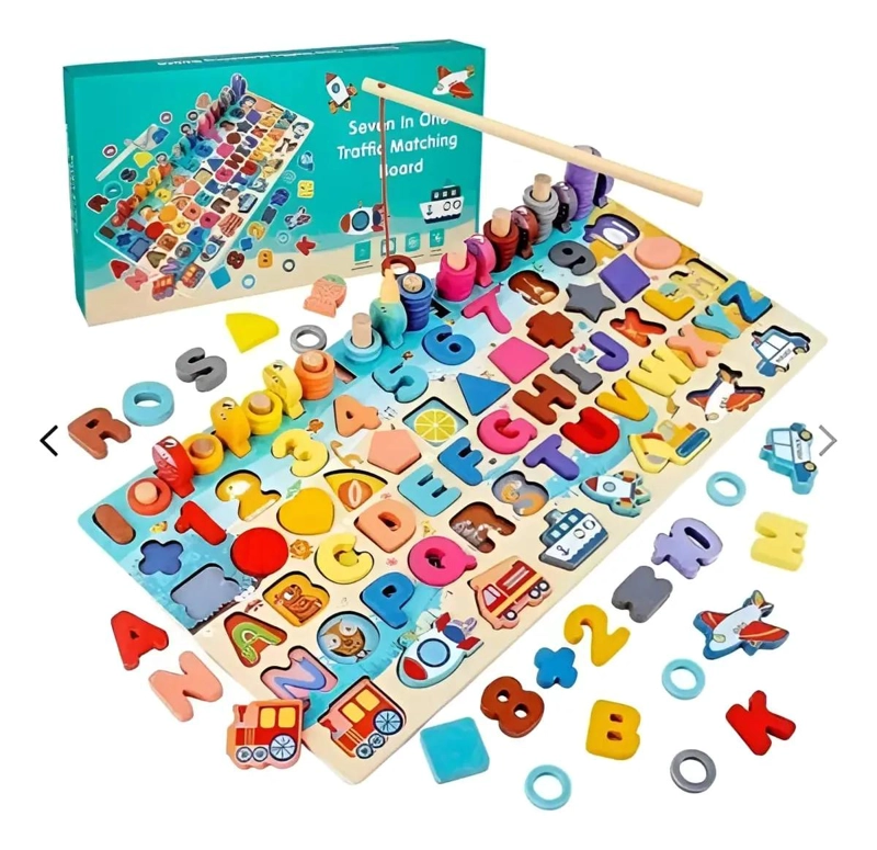 TABLERO MONTESSORI 7 EN 1 PARA EL DESARROLLO INFANTIL - 4