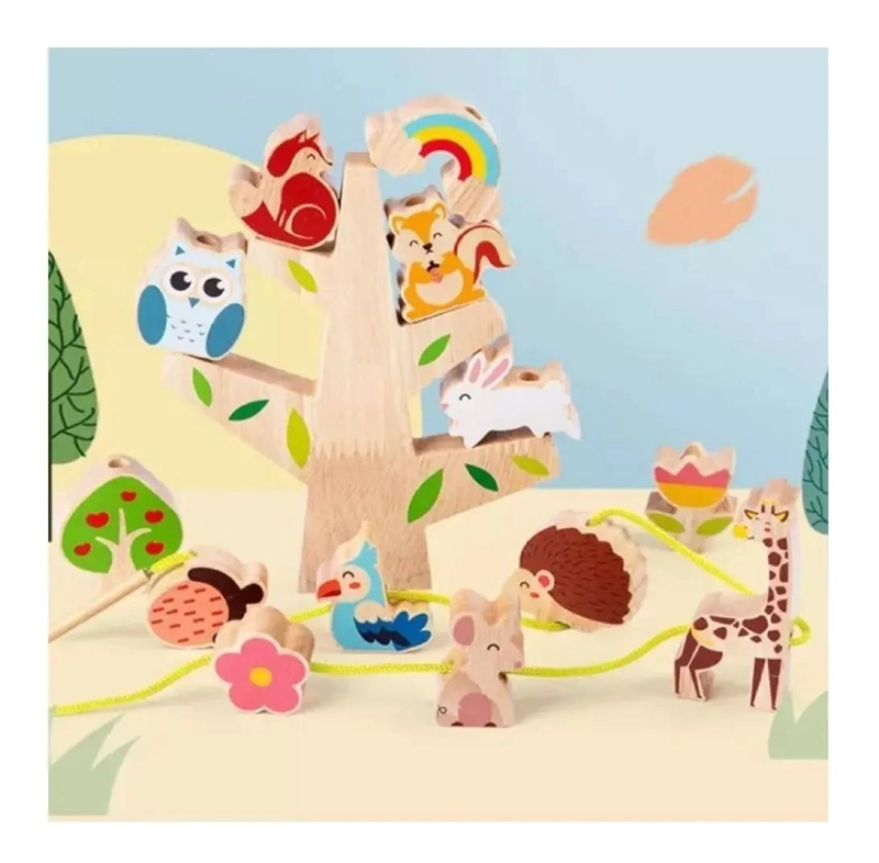 BLOQUES DE MADERA DIDACTICOS PARA NIÑOS CON ANIMALES - 1
