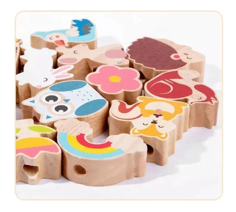BLOQUES DE MADERA DIDACTICOS PARA NIÑOS CON ANIMALES - 4