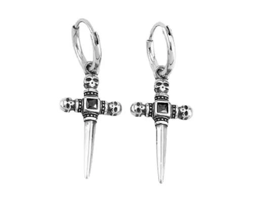 AROS DE ACERO INOXIDABLE CON DISEÑO DE TRES CALAVERAS - 1