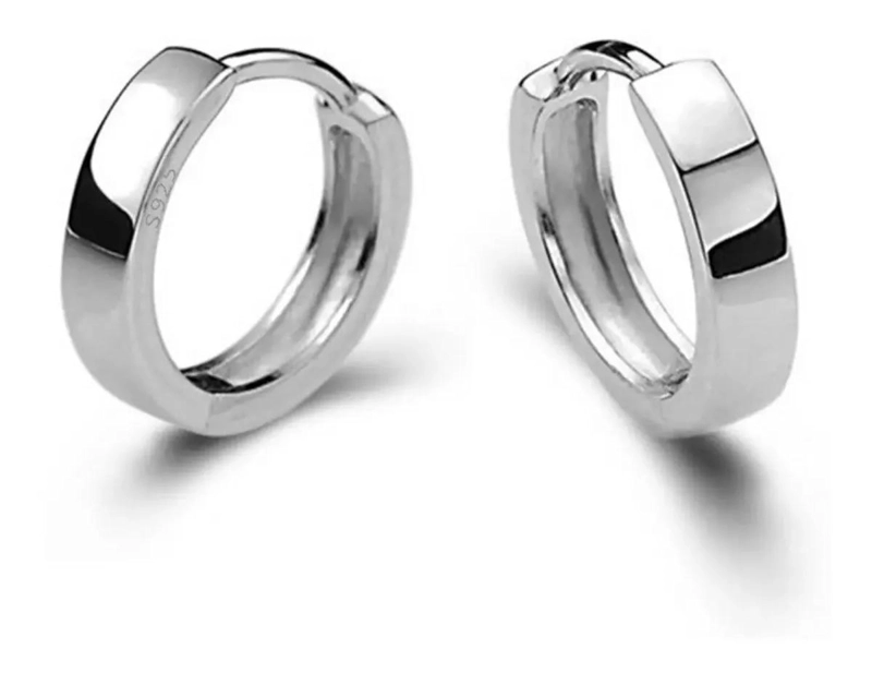 AROS DE ARGOLLA BAÑADOS EN PLATA 925 CON CAJITA DE REGALO - 1