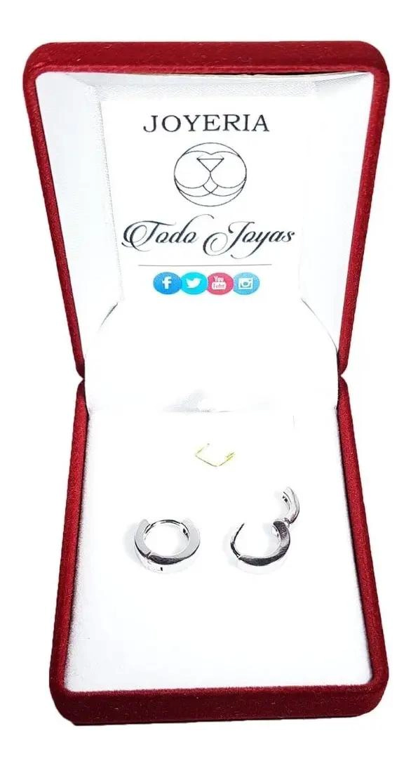 AROS DE ARGOLLA BAÑADOS EN PLATA 925 CON CAJITA DE REGALO - 2