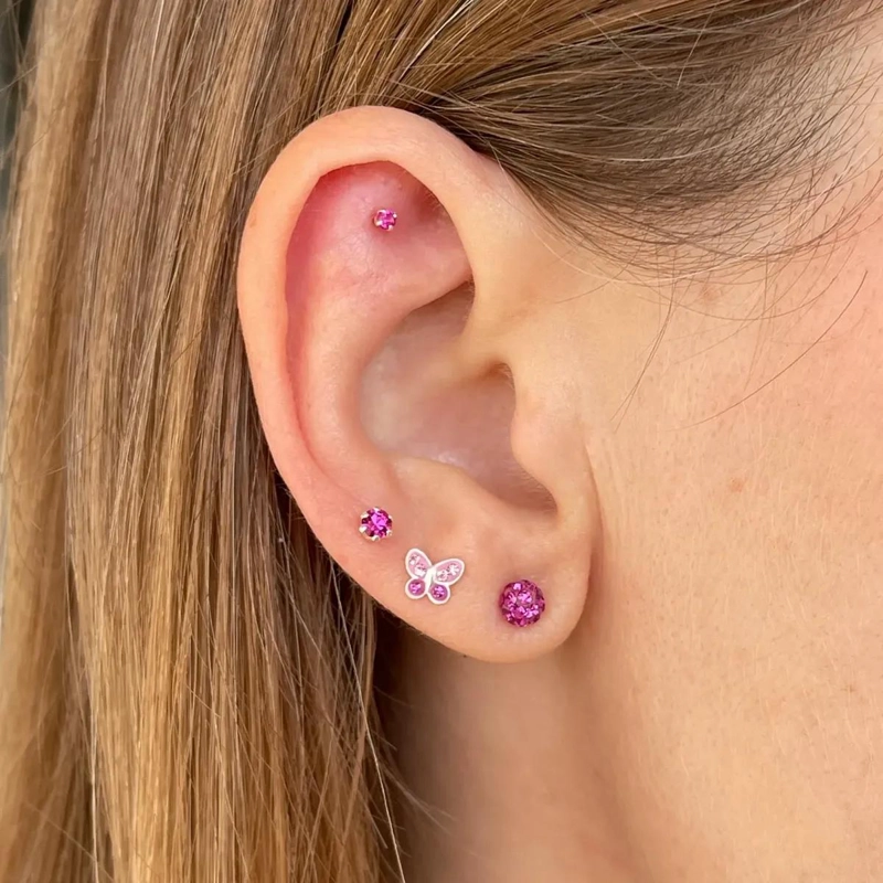 AROS DE MARIPOSA EN PLATA 925 PARA PERFORACIONES MULTIPLES - 4