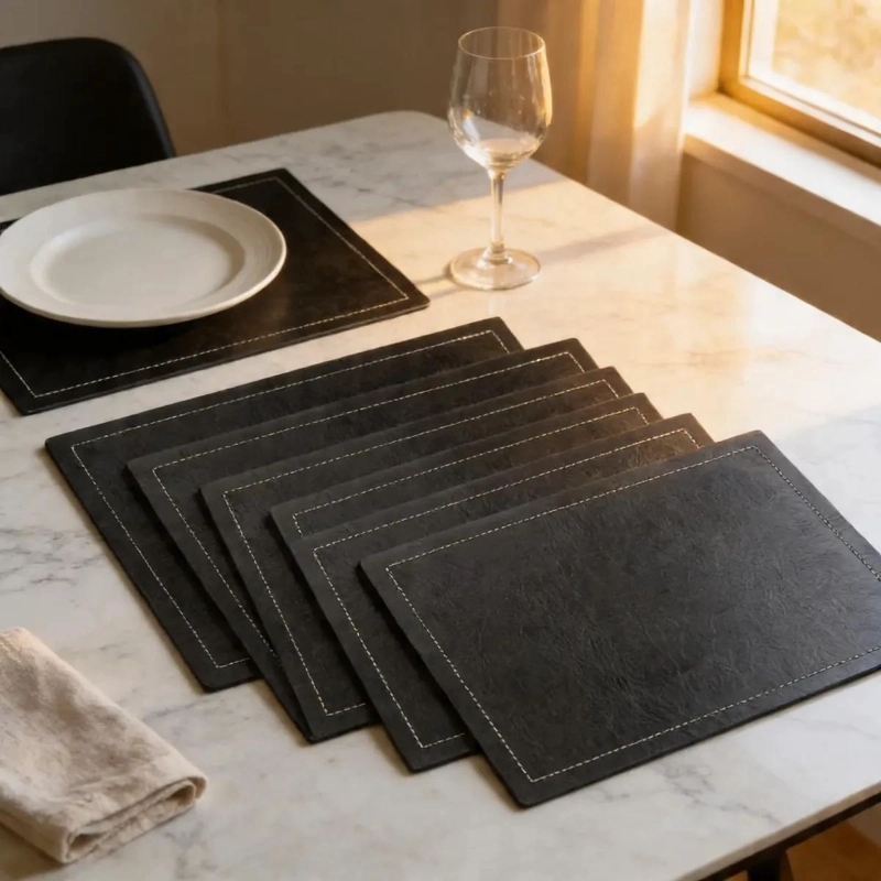 SET DE 6 INDIVIDUALES CLASICOS COLOR NEGRO 30X40 CM - 3