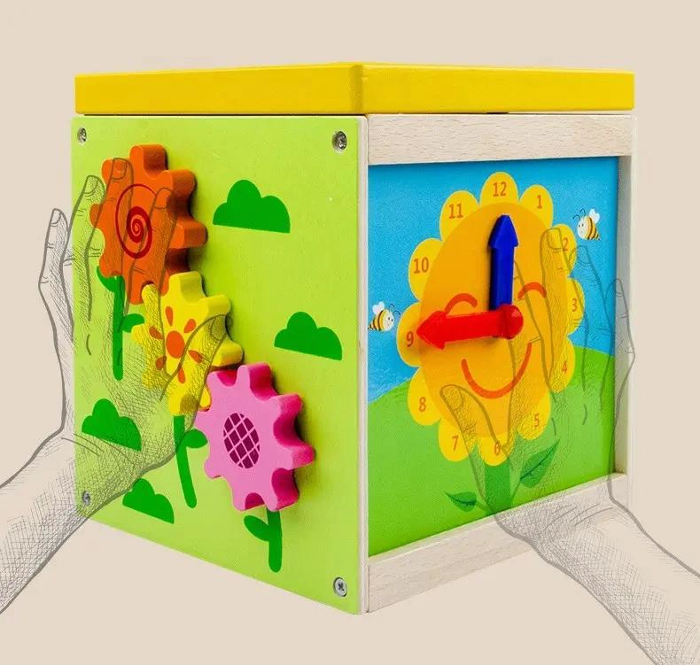 CUBO DIDACTICO INTERACTIVO DE MADERA PARA BEBE S - 2