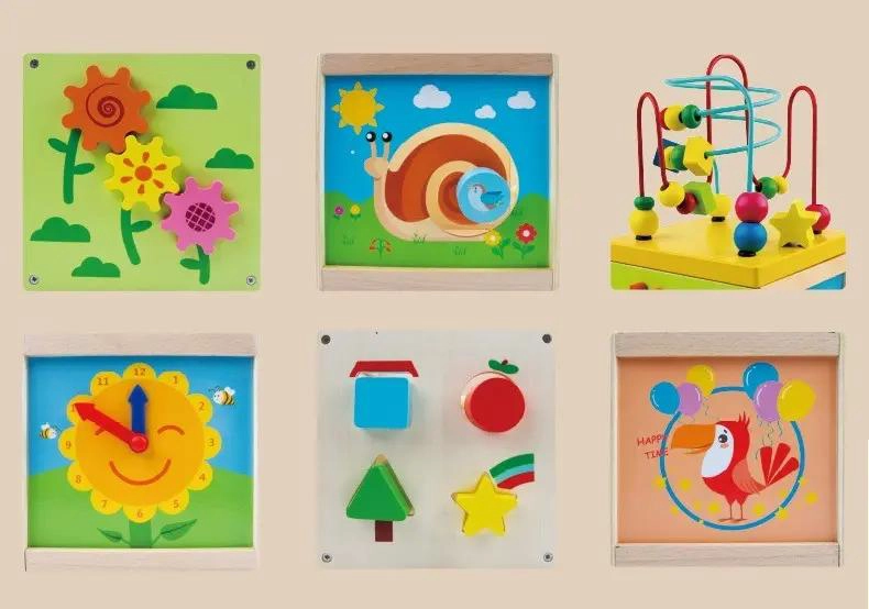 CUBO DIDACTICO INTERACTIVO DE MADERA PARA BEBE S - 4