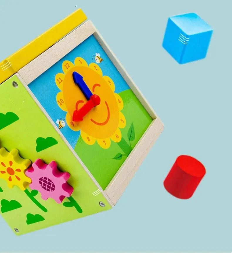 CUBO DIDACTICO INTERACTIVO DE MADERA PARA BEBE S - 7