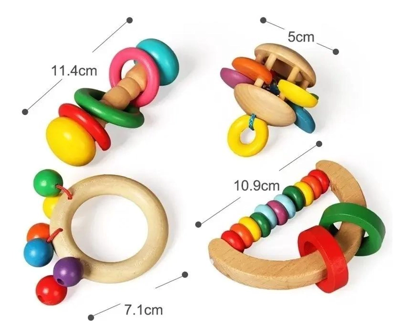 JUGUETES DIDACTICOS DE MADERA PARA BEBE S ESTIMULACION PACK 5 - 10