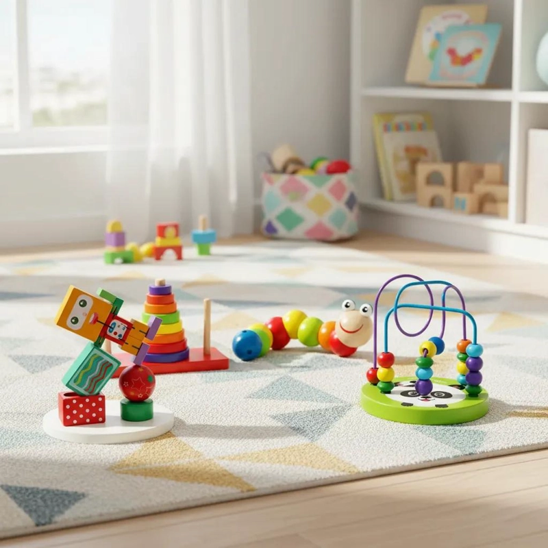 SET DE 4 JUGUETES DIDACTICOS DE MADERA PARA APRENDER JUGANDO - 8