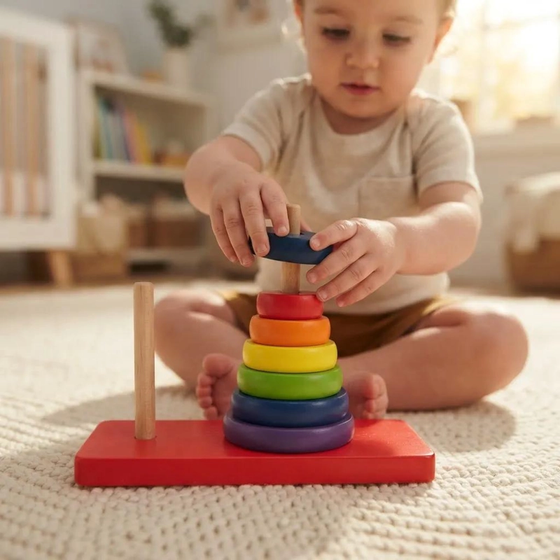 SET DE 4 JUGUETES DIDACTICOS DE MADERA PARA APRENDER JUGANDO - 9